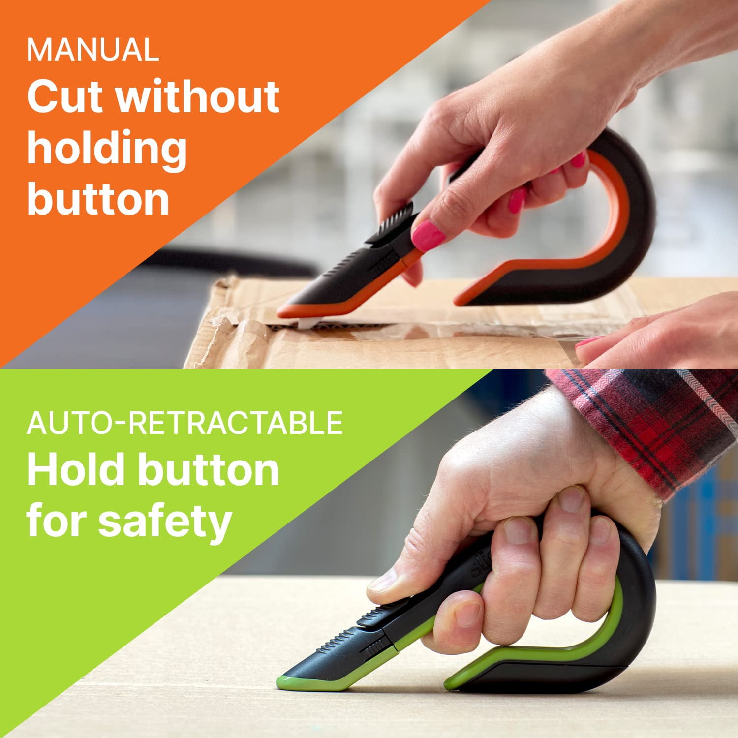 Slice Auto-Retractable Box Cutter, Heavy Duty Utility Knife, Safe Ceramic Blade Lasting 11x Longer than Metal, 1 Pack CA2