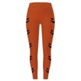 thumbnail image 4 of DHFJKG High Waisted Leggings For Women Halloween Pumpkin Face Print Stretchy Tights Athletic Workout, 4 of 4