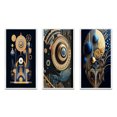 thumbnail image 2 of Designart "Future Minimalism Awakening Geometry" Modern Geometric Framed Wall Art Set Of 3 - Gold Abstract Geometric Frame Gallery Wall Set For Home Decor, 2 of 6