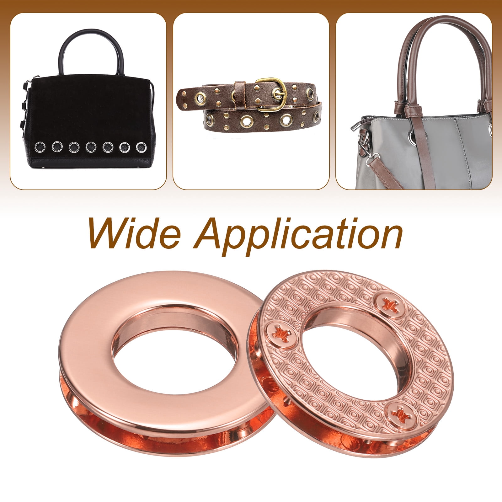 Unique Bargains Zinc Alloy Grommets for Fabric Curtains Leather Craft Rose Gold 5/8"