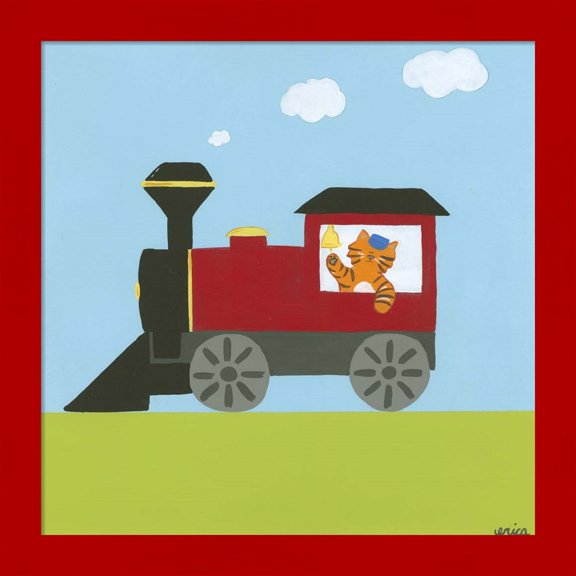 Great Art Now Circus Train I by June Erica Vess, Framed Wall Art, 14W x 14H