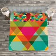 thumbnail image 3 of Ambesonne Colorful Quilted Bedspread Set 3 Pcs, Retro Colors Graphic Art, King Size, Multicolor, 3 of 3