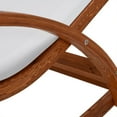 thumbnail image 2 of Outdoor Cedar Wood Rocking Patio Lounge Daybed with White Textilene Fabric & Canopy, 2 of 8