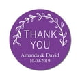 thumbnail image 1 of Darling Souvenir Round 45 Pcs Spring Vines Thank You Stickers Personalized Bride Groom Names And Date Envelope Seals-Violet, 1 of 3
