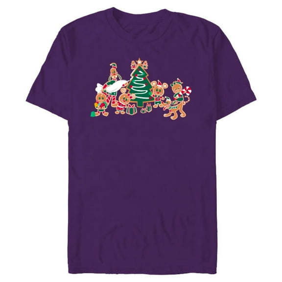 Disney Mickey & Pals Gingerbread Cookies and Christmas Tree - Short Sleeve Blended T-Shirt for Adults – Customized-Purple