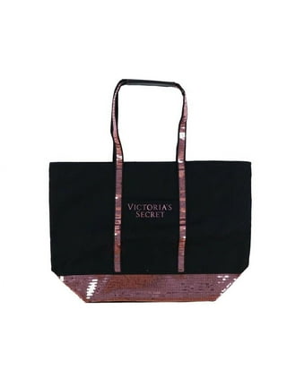 Victoria's Secret Black Friday Tote Large Black and Silver Sequins