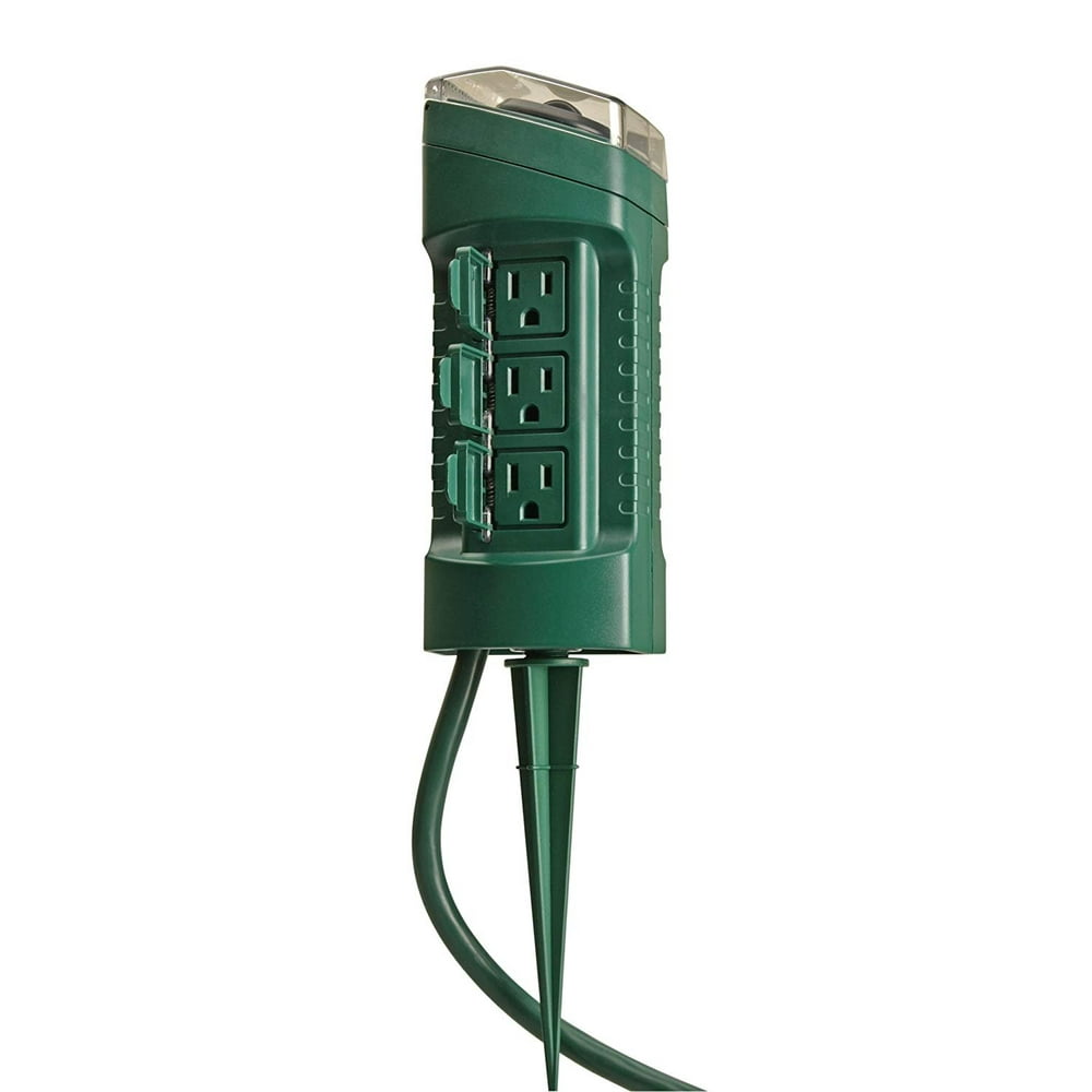 Woods 13547 Outdoor Yard Stake with Photocell BuiltIn Timer and 6