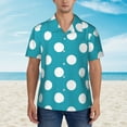 thumbnail image 2 of Disketp Sky Blue And White Polka Dot Hawaiian Shirts for Men,Mens Casual Short Sleeve Button Down Shirts Beach Shirt,3X-Large, 2 of 7