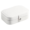 thumbnail image 1 of Joyero para mujer, pequeño organizador de viaje de cuero PU, joyero portátil, caja de almacenamiento para anillos, pulsera, collar y pendientes, 1 of 5