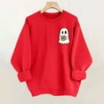 thumbnail image 7 of Long Sleeve Funny Sweatshirts for Women Crew Neck Halloween Sweatshirt Pumpkin Ghost Cute Graphic Sweater Tops Orange, M, 7 of 7