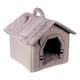 thumbnail image 1 of Cama para gatos, casa para gatos, nido con asa, caseta para cachorros, compacta, cálida y lavable para invierno. Gris, 1 of 9