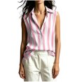 thumbnail image 2 of Noric Women's Striped Print Tank Tops Sleeveless V-Neck Collar Casual Summer Trendy Office Blouse, 2 of 7