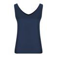 thumbnail image 4 of Admvng Womens Tank Tops Casual Solid Color Top Polyester Sleeveless S-2XL, 4 of 6