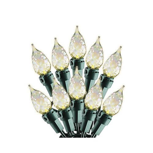 79040-88 LED Christmas Light Set, C5 Warm White, Faceted Pearl Glass ...