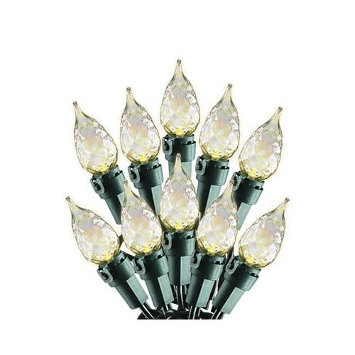 7904088 LED Christmas Light Set, C5 Warm White, Faceted Pearl Glass
