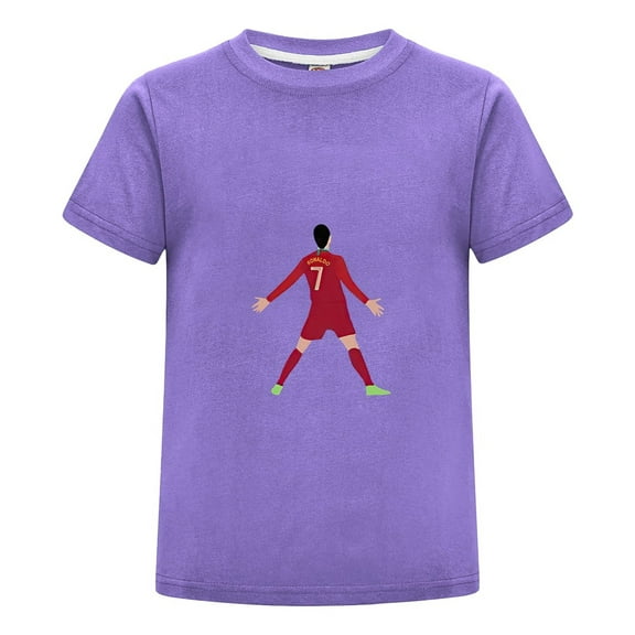 Kids CR7 Cristiano Ronaldo Shirt | Youth Soccer Tee for Boys Girls | Short Sleeve Comfortable T-Shirt for Fans