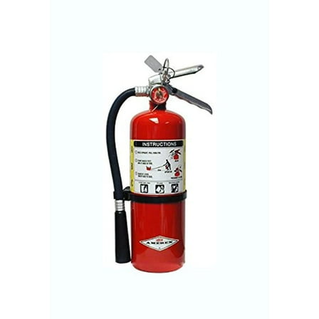 Amerex B441, 10lb ABC Dry Chemical Fire Extinguisher with Chrome Plated Brass Valve & Wall Hanger
