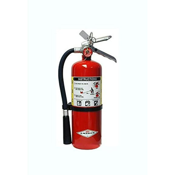 Amerex B441, 10lb ABC Dry Chemical Fire Extinguisher with Chrome Plated Brass Valve & Wall Hanger