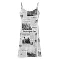 thumbnail image 3 of Newspaper Print Women's Sexy Cowl Neck Maxi Dress Spaghetti Straps Bodycon Dresses Party Cocktail, 3 of 7
