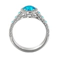 thumbnail image 7 of Aquamarine 2.50 ctw Ring with Diamonds 14K White Gold Vintage Micro Pave Halo, 7 of 7