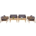 thumbnail image 1 of Patiojoy 8-Piece Patio Acacia Wood Furniture Set Outdoor PE Rattan Conversation Set with Removable Cushions, 1 of 9