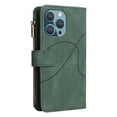 thumbnail image 5 of Case for Apple iPhone 15 Pro,Decase Luxury Zipper Wallet Folio PU Leather Card Slots Holder Case Retro Style With Hand Strap,Full Body Protection Phone Shell,for iPhone 15 Pro - Green, 5 of 11