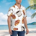 thumbnail image 5 of Coffee Croissant Pattern Hawaiian Shirts For Men, Summer Short-Sleeve Relaxed-Fit Button-Down Shirts Medium, 5 of 9
