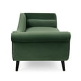 thumbnail image 4 of GDF Studio Jakyrah Contemporary Chaise Lounge with Scroll Arms, Sage Green Velvet and Dark Brown, 4 of 10