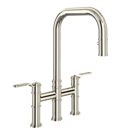 Rohl U.4551Ht-2 Armstrong 1.8 GPM Widespread Bridge Pull Down Kitchen Faucet - Nickel