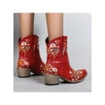 thumbnail image 6 of Ymiytan Women Fashion Wide Calf Western Cowgirl Cowboy Boots Embroidery Ankle Boots Shoes, 6 of 9