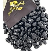 SweetGourmet Jumbo Black Licorice Jelly Beans | Bulk Unwrapped | 2 Pounds