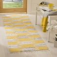 thumbnail image 3 of SAFAVIEH Montauk Eglantine Checkered Cotton Runner Rug, Yellow/Multi, 2'3" x 7', 3 of 10