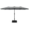 thumbnail image 2 of Gymax 15 ft Double-Sided Patio Twin Umbrella Extra-Large Market Umbrella w/ Base Grey, 2 of 9