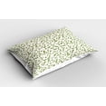 thumbnail image 2 of Ambesonne Vines Pillow Sham 2 Pack, Colorful Grape Leaves Graphic, 36"x20", Olive Green Warm Taupe, 2 of 3