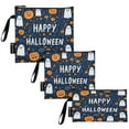 thumbnail image 2 of 3 Size Reusable Food Storage Bags Set Airtight Zipper Closure Lunch Snacks Travel Organizer Pumpkins and Ghosts Elements, 2 of 8