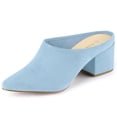 thumbnail image 1 of Allegra K Women's Pointed Toe Slip on Block Heel Slide Mules, 1 of 6