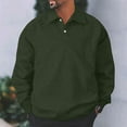 thumbnail image 2 of XAOWF Men'S Casual Solid Color Turndown Collar Sweatshirt Drop Sleeve Loose Fit Simple Stylish Pullover Everyday Wear 2025 Autumn Comfort Breathable Tops, 2 of 9