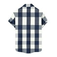 thumbnail image 5 of lulshou Women's Plaid Shirt Fashion Button Shirt Female Lapel Neck Short Sleeves Loose T-shirt Blouse Trendy Casual Checkered Blouse Tops Summer Shirts, 5 of 5