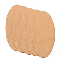 ibasenice 60pcs Wood Oval Blank Pieces for Painting Khaki Unfinished for Home Decor and Crafts