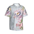thumbnail image 2 of Daiia Vintage Rose Hawaiian Shirt for Men Gentle Cotton Regular Short Sleeve Casual-3X-Large, 2 of 9