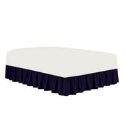 The Great American Store Premium 1800 Series Brushed Microfiber Easy Fit Gathered Style Ruffled Bed Skirt - 15 Inch Drop Length (Cal King Size, Solid Dark Blue) - Covers Bed Legs & Frame