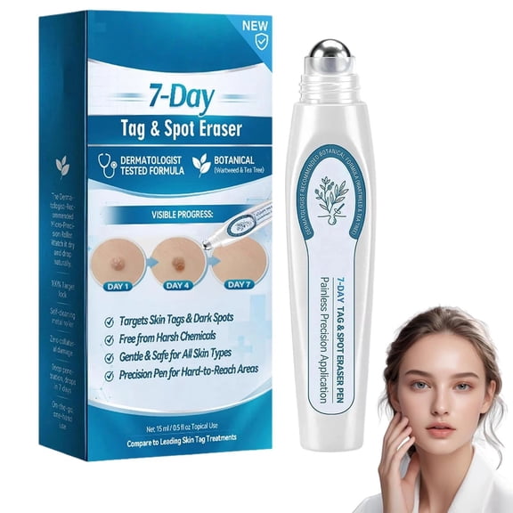 7 Day Spot and Tag Remover Pen, Beauty Rolerball Pen, Smooths and Softens Skin, Moisturizes and Nourishes. (1/2PC)
