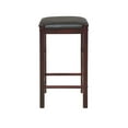 thumbnail image 4 of Linon Tifton Set of 2 25" Backless Wood Faux Leather Counter Stools in Espresso, 4 of 9