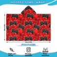 thumbnail image 2 of Black Controllers Games Icons Red Pattern Hooded Bath Towel，60"x35" for Ages 3 To 12 Kids, Quick Dry Lightweight Soft Microfiber Hood Beach Towel Cover Up for Kids, 2 of 7