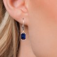 thumbnail image 3 of Gem Stone King 3.12 Cttw Blue Sapphire Dangle Earrings for Women | 925 Silver and 10K Yellow Gold | Gemstone September Birthstone | Emerald Cut 7X5MM, 3 of 6