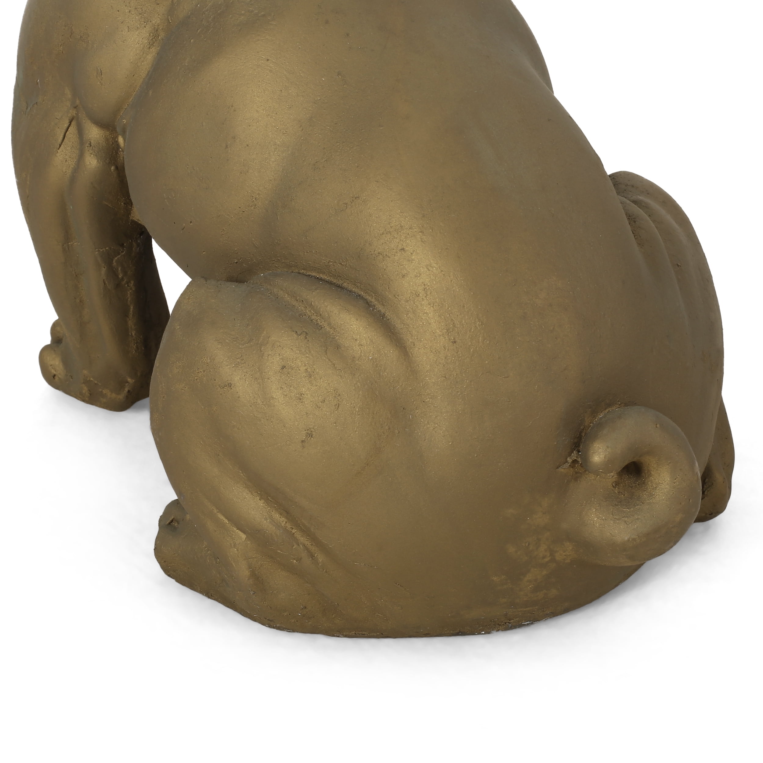 Noble House Delamore Outdoor French Bulldog Garden Statue in Rustic Gold