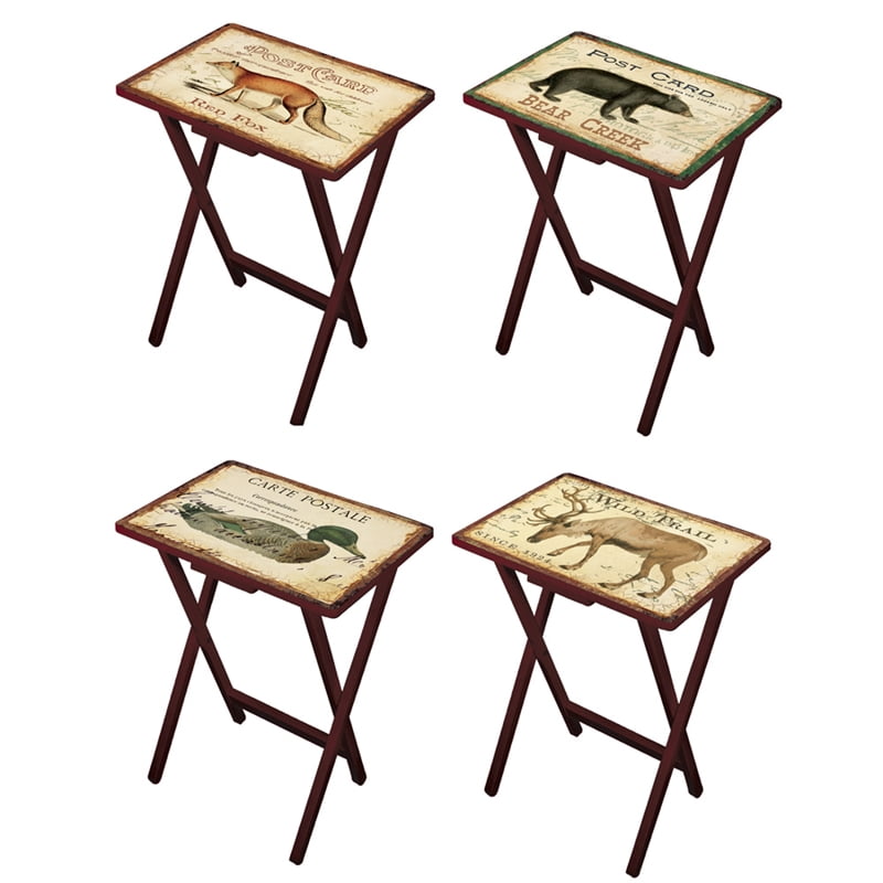 Evergreen Enterprises 5-Piece, Wine Label TV Trays with Stand ...