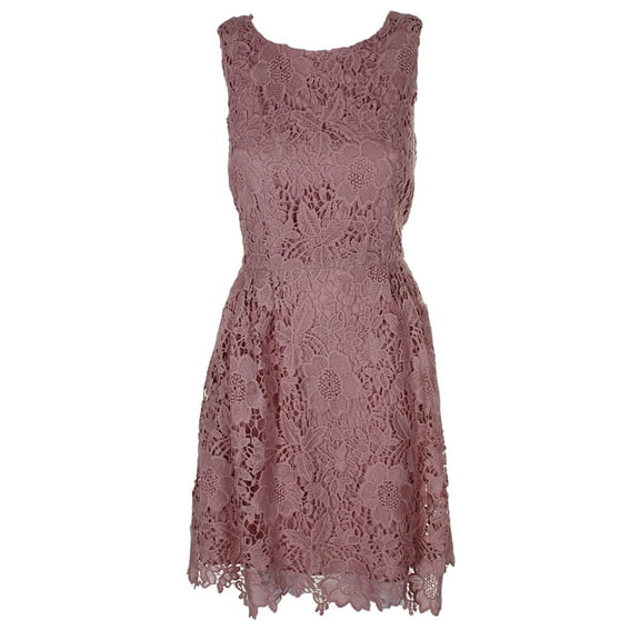Cece Womens Pink Lace Sleeveless A-Line Dress S