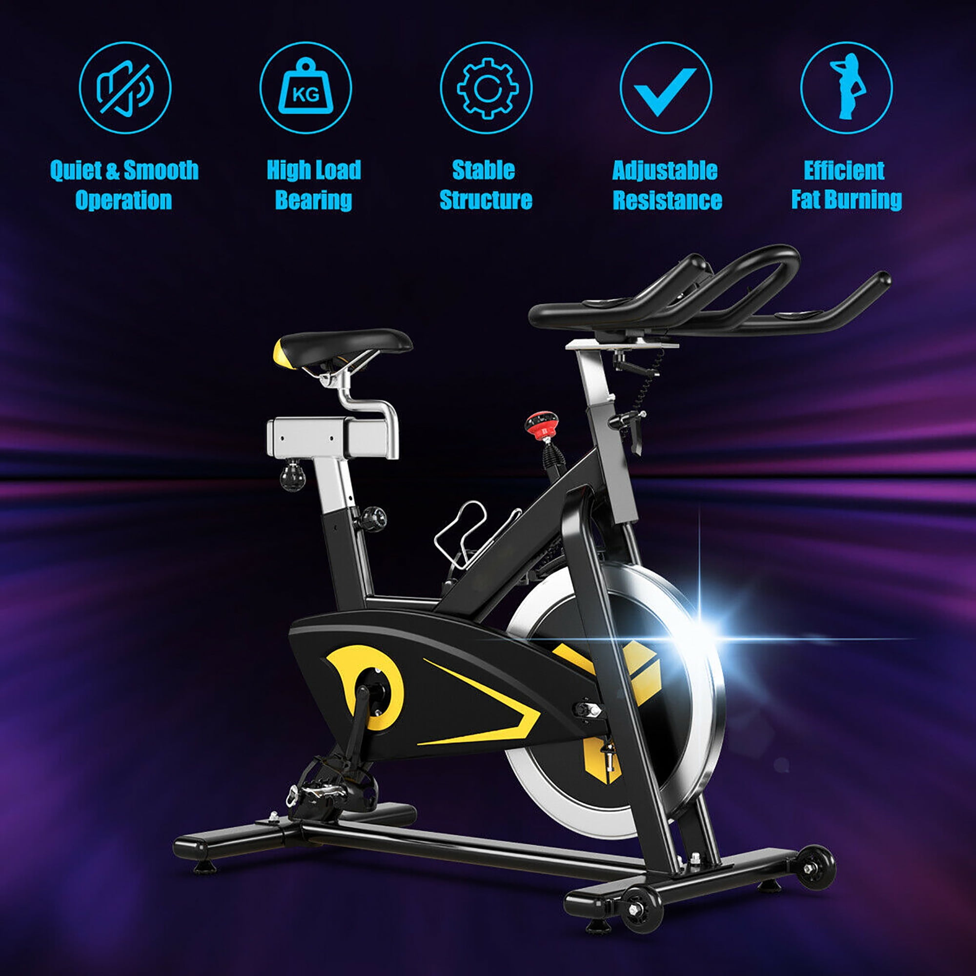 Costway Magnetic Exercise Bike Stationary Belt Drive Walmart