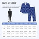 thumbnail image 4 of Balery Blue Gold Grid Lantern Shapes Pijama para Hombre de Dos Piezas con Manga Larga, Conjunto de Dormir y Descanso Suave con Bolsillos-Small, 4 of 7